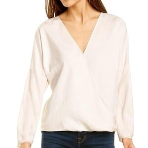 Vince satin cross over long sleeve drop sleeves top size M excellent condition